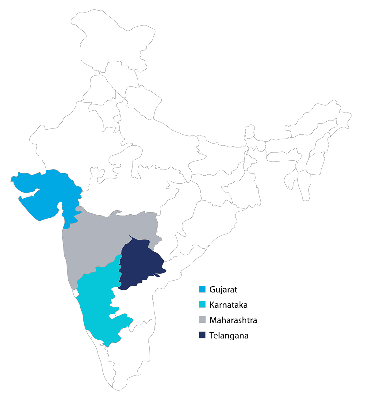 Map of India showing Cohort 2 program presence